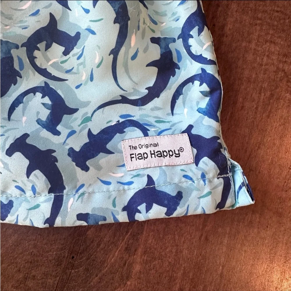 Boys Hammerhead Shark Print Flap Happy Swim Trunks Short Swimsuit & Camelbak Cup